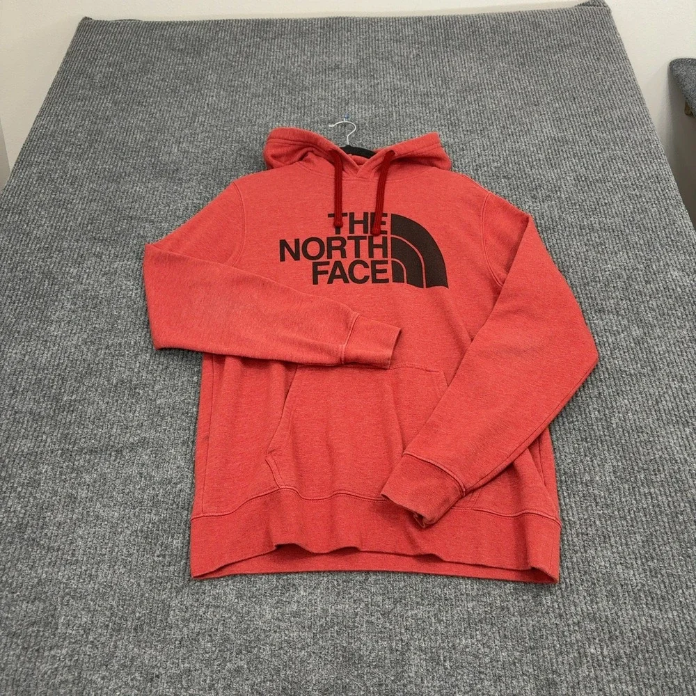 The North Face Hoodie Mens M Red Cotton Polyester Logo Pullover Gorpcore